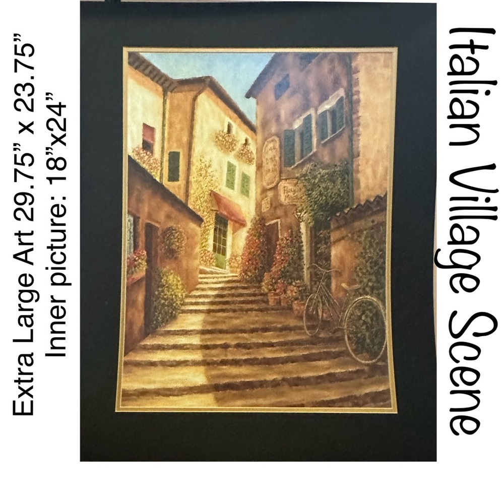 Large Art Paint Italian Village Scene Wall Decor Painting 🎨